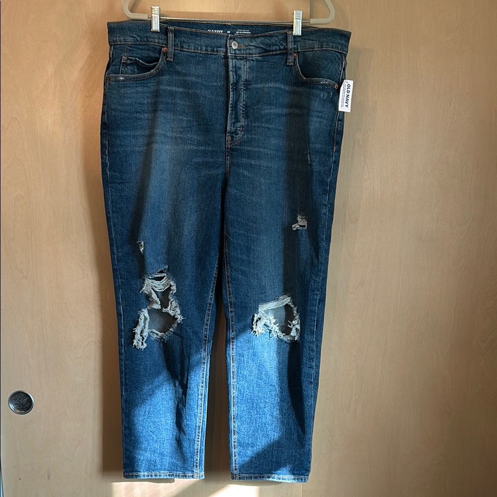 Old Navy Straight Leg Jeans with Distressing